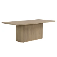 Rectangular Dining Table with Sturdy Rectangular Pillar Base, Natural Finish Kitchen Table for Versatile Kitchen, 84'' L x 40'' W x 30'' H, Natural(m-7)
