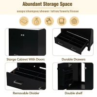 30" Bathroom Vanity with Single Undermount Sink, Cabinet with Soft-Close Doors and Versatile Storage, 30" L x 18.5" W x 34" H, Black+White(m-7)