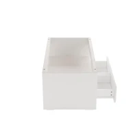 High-Gloss Coffee Table with App-Controlled RGB LED Strip, Spacious Center Table with Open Double-Layer Storage, 39.5" L x 19.5" W x 15.5" H, White(m-13)