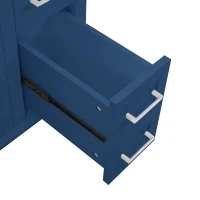 Free-Standing Bathroom Vanity with Ceramic Undermount/Drop-In Sink, Modern Storage Cabinet for Small Condos, 30'' L x 18'' W x 34'' H, Navy Blue(m-11)