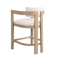 Counter-Height Bar Stools with Curved Solid Wood Backrest, Modern Counter Stools with Rubberwood Frame, 22.5'' L x 24'' W x 36'' H, Beige+Natural Ash(m-7)