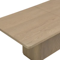 Rectangular Dining Table with Sturdy Rectangular Pillar Base, Natural Finish Kitchen Table for Versatile Kitchen, 84'' L x 40'' W x 30'' H, Natural(m-4)