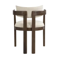 Set of 2 Dining Chairs with Armrests and Rubber Wood Frame, Walnut Dining Seating with Polyester Upholstery, 22.5'' L x 23.5'' W x 31'' H, Walnut(m-10)