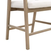 Set of 2 Wooden Counter Stools with Woven Rattan Back, Kitchen Island Stools for Contemporary Kitchens, 22'' L x 24.5'' W x 38'' H, Beige+Natural Ash(m-6)