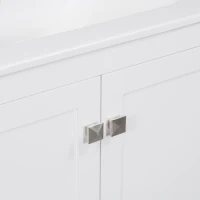 30" Bathroom Vanity with Single Sink, Solid Wood Frame, Multifunctional Storage Cabinet with Soft-Close Doors, 30" L x 18.5" W x 34" H, White(m-10)