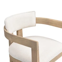 Counter-Height Bar Stools with Curved Solid Wood Backrest, Modern Counter Stools with Rubberwood Frame, 22.5'' L x 24'' W x 36'' H, Beige+Natural Ash(m-4)