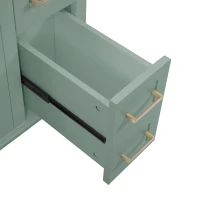 Solid Bathroom Vanity with Ceramic Undermount/Drop-In Sink, Modern Storage Cabinet for Compact Washrooms, 30'' L x 18'' W x 34'' H, Light Green(m-10)