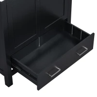 30" Bathroom Vanity with Single Undermount Sink, Cabinet with Soft-Close Doors and Versatile Storage, 30" L x 18.5" W x 34" H, Black+White(m-11)