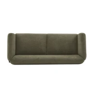 Plush Oversized Lounge Sofa with Removable Seat Cushions, Bouclé Sherpa Sofa with Wedge Feet, 82.5'' L x 32'' W x 27'' H, Olive Green(m-8)