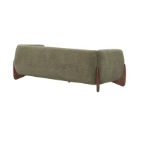 Plush Oversized Lounge Sofa with Removable Seat Cushions, Bouclé Sherpa Sofa with Wedge Feet, 82.5'' L x 32'' W x 27'' H, Olive Green(m-13)