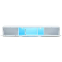 Wall-Mounted TV Stand with App-Controlled LED, Space-Saving TV Cabinet with Translucent Acrylic Panel, 65" L x 13.5" W x 12" H, White(m-2)