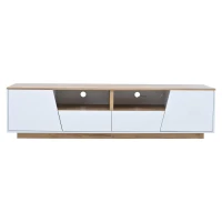 Stylish TV Cabinet with App-Controlled LED Lighting and High-Gloss Front, Freestanding TV Stand with 2 Drawers, 65" L x 15.5" W x 17.5" H, White(m-2)