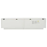 Stylish TV Stand with High-Gloss Push-to-Open Doors, Spacious TV Cabinet with App-Controlled LED Strip, 65" L x 15.5" W x 17.5" H, White(m-13)