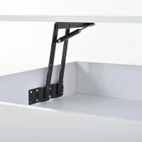 Lift-Top Coffee Table with App-Controlled LED Lighting and Liftable Top, Compact Center Table with 2 Drawers, 25.5" L x 25.5" W x 15" H, White(m-9)