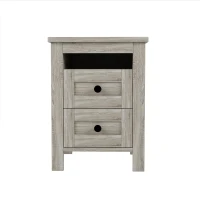 3-Piece Full Size Bedroom Set with Storage Headboard, Farmhouse Platform Bed Set with Charging Station, 83.5" L X 56.5" W X 40.5'' H, Antique Gray(m-15)