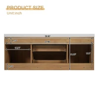 Double Sink Bathroom Vanity with Spacious Under-Sink Storage, Wall-Mounted Floating Cabinet with SMC Top, 59.5'' L x 20'' W x 25.5'' H, Wood(m-4)