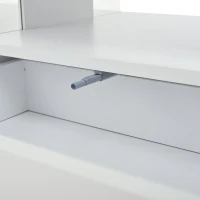 Sleek Lift-Top Coffee Table with LED Ambient Lighting, Modern Center Table with Height-Adjustable, 39.5" L x 19.5" W x 18" H, White(m-9)