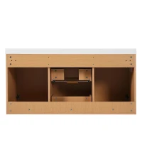 Single Sink Wall-Mounted Bathroom Vanity with SMC Top, Stylish Bathroom Cabinet with U-Shaped Drawers, 47'' L x 19.5'' W x 23.5'' H, Wood(m-14)
