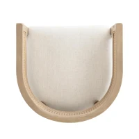 Rattan Upholstered Arm Counter Stools with U‑shaped backrest, Kitchen Island Stools with Foam Seat, 21'' L x 21'' W x 33.5'' H, Beige+Natural Ash(m-12)