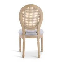 French Country-Inspired Dining Chair Set for 2 with Plush Upholstered Seats, Elegant Side Chair Set with Fluted Legs, 19" L x 22.5" W x 38" H, Light Grey(m-14)