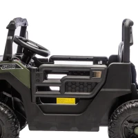 Qaba 24V 4WD Kids Ride On Truck with 6 Wheels Electric Ride On Car with Remote, Dump Bed for 3-8 Years, Green(m-11)