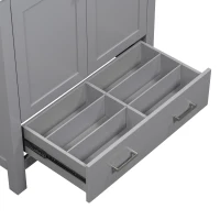 Tall Bathroom Storage Cabinet with 2 Drawers and Adjustable Shelves, Space-Saving Storage Vanity for Neat Space, 17.5'' L x 14'' W x 63'' H, Black(m-13)
