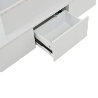 Sleek Lift-Top Coffee Table with Hydraulic Lift and App-Controlled LED Lighting, Versatile Center Table with Hidden Storage, 39.5" L x 19.5" W x 15.5" H, White(m-10)