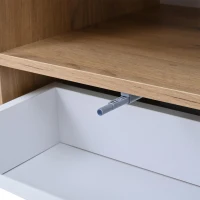 Stylish TV Cabinet with App-Controlled LED Lighting and High-Gloss Front, Freestanding TV Stand with 2 Drawers, 65" L x 15.5" W x 17.5" H, White(m-9)