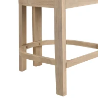 Counter-Height Bar Stools with Curved Solid Wood Backrest, Modern Counter Stools with Rubberwood Frame, 22.5'' L x 24'' W x 36'' H, Beige+Natural Ash(m-6)