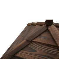 Outsunny Outdoor Waterfall Fountain w/ Pump Natural Wood Wishing Well Garden Decor, 22.5x22.5x47.25(m-10)