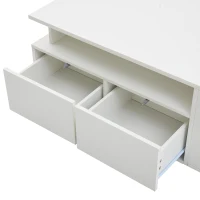 High-Gloss LED Coffee Table with App-Controlled Colour Light Strip, Functional Center Table with Open Storage, 39.5" L x 19.5" W x 13.5" H, White(m-9)