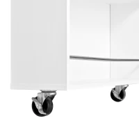 Stylish Mobile Bar Table with Extendable Countertop, Spacious Kitchen Counter with Storage Shelf, 73″ L x 27.5″ W x 41.5″ H, White+Natural(m-12)