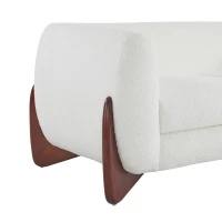 Bouclé Sherpa Sofa with Removable Seat Cushions and Sinuous Spring Support, Oversized Lounge Couch with Wedge Feet, 82.5'' L x 32'' W x 27'' H, Beige(m-7)