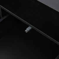 High-Gloss LED Coffee Table with App-Controlled Colour Light Strip, Functional Center Table with Open Storage, 39.5" L x 19.5" W x 13.5" H, Black(m-12)