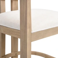 Counter-Height Bar Stools with Curved Solid Wood Backrest, Modern Counter Stools with Rubberwood Frame, 22.5'' L x 24'' W x 36'' H, Beige+Natural Ash(m-5)