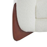 Bouclé Sherpa Sofa with Removable Seat Cushions and Sinuous Spring Support, Oversized Lounge Couch with Wedge Feet, 82.5'' L x 32'' W x 27'' H, Beige(m-8)