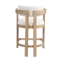 Counter-Height Bar Stools with Curved Solid Wood Backrest, Modern Counter Stools with Rubberwood Frame, 22.5'' L x 24'' W x 36'' H, Beige+Natural Ash(m-9)