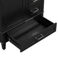 Modern Bathroom Vanity Sink Combo with Solid Wood Frame, Free-Standing Cabinet for Contemporary Bathrooms, 30'' L x 18.5'' W x 34'' H, Black(m-13)