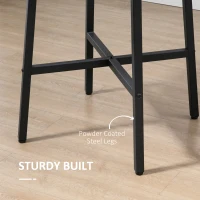 HOMCOM Ф31.5" Dining Room Table, Industrial Style Kitchen Table Round  with Steel Legs, Rustic Brown(m-6)