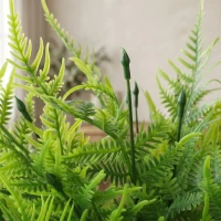 HOMCOM Artificial Boston Ferns UV-Resistant Fake Plants for Indoor Outdoor Decor Set of 2(m-10)