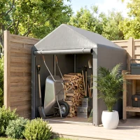 Outsunny 4 x 6ft Outdoor Storage Shed Tent, Portable Shed with Roll-up Door for Motorcycle, Bike, Garden Tools(m-9)