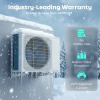 HOMCOM 23000 BTU Mini Split Air Conditioner, 22 SEER2 230V WIFI Enabled Inverter AC Unit Cools up to 1500 Sq.Ft(m-9)