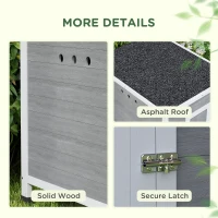 PawHut Duck Coop, Wooden Chicken House Rabbit Hutch with Openable Roof, Removable Floor, Double Doors, Ramp, Grey(m-9)