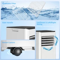 HOMCOM 8000 BTU Portable Air Conditioner, AC Unit with Dehumidifier, Fan, WiFi Voice Remote Control, for Room up to 344 Sq. ft(m-10)