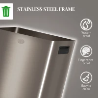 HOMCOM Garbage Bin, Soft-Close Trash Can with Foot Pedal, 2x5 Gal (2x20 L) Garbage Can with Removable Inner Buckets, Gold(m-9)