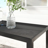 Outsunny Outdoor Dining Sets for 8 with Stackable Chairs, Patio Dining Set with Glass Top Table for Garden, Patio, Backyard, Dark Grey(m-11)