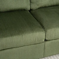 HOMCOM 3 Seater Sofa, 83.5" Modern Upholstered Couch with Pocket Spring and 2 Scatter Cushions for Living Room, Green(m-11)