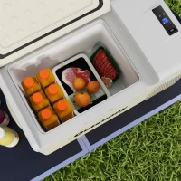 Outsunny 12 Volt Car Refrigerator, 17QT Car Fridge Electric Cooler, 12/24V DC and 100-240V AC, -68℉-50℉, Portable Refrigerator(m-9)
