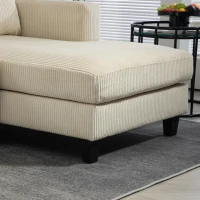 HOMCOM L Shaped Couch, L Shape Sofa with Chaise Lounge and Spring Cushion for Living Room, Bedroom, Beige(m-11)