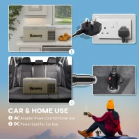 Outsunny 12 Volt Car Refrigerator, 17QT Car Fridge Electric Cooler, 12/24V DC and 100-240V AC, -68℉-50℉, Portable Refrigerator(m-5)